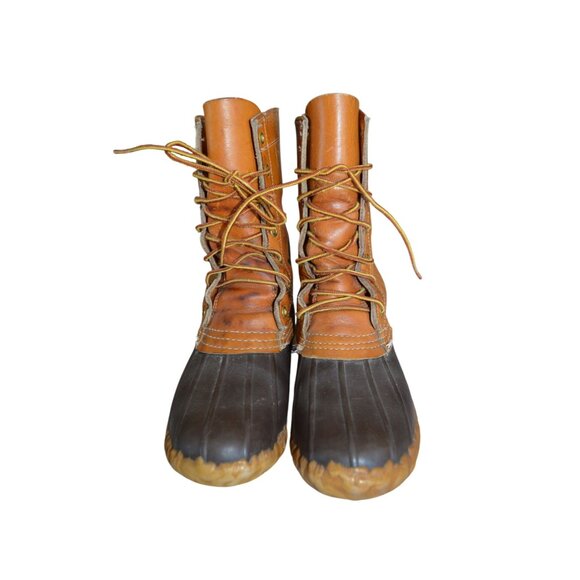LL Bean Women Bean Boots Size 7 Main Hunting Shoe Outdoor Gorpcore Brown Leather - Picture 3 of 11